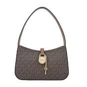 MICHAEL KORS LYRA PVC 滿版鎖頭手提/肩揹包-小/ 咖