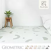 Playzu 臺灣製環保無毒歐美設計幾何系列防水巧拼地墊62cm(6片組) 酪梨奶昔(綠)