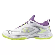 Mizuno Wave Claw Neo 3 [71GA247312] 男女 羽球鞋 室內運動 避震 美津濃 白紫 螢黃