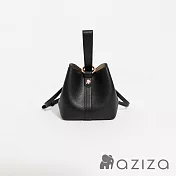 aziza NINA斜背手拎迷你水桶包 經典黑