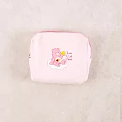 彩虹熊 帆布收納包 CareBears 化妝包 文具 旅行 愛心熊 中粉色