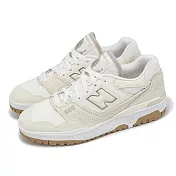 New Balance 休閒鞋 550 女鞋 海鹽 亞麻 米白 爆裂紋 膠底 復古 NB BBW550TB-B 24cm WHITE/BEIGE