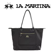 【LA MARTINA】限量2折 頂級金標素面拖特包 LMBA01318T 全新專櫃展示品(黑色)