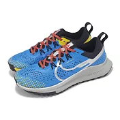 Nike 野跑鞋 Wmns React Pegasus Trail 4 女鞋 藍 黃 銀 戶外 抓地 運動鞋 DJ6159-401