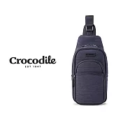【Crocodile】鱷魚皮件 男生側背包 直式單肩包 可放7吋平板 布配皮材質 Marvel 1.5系列 0104-07652-黑藍兩色 藍色