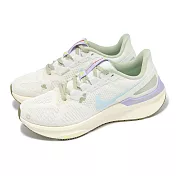 Nike 慢跑鞋 Wmns Air Zoom Structure 25 女鞋 米白 綠 緩衝 支撐 運動鞋 HQ3466-141