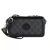 GUCCI 經典Retro系列GG Supreme帆布迷你斜揹包 黑灰