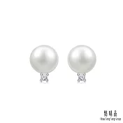 【點睛品】La Pelle 日本AKOYA珍珠18K金鑽石耳環 一對(6mm)