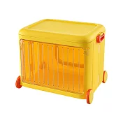 【AOTTO】繽紛玩具折疊推車收納箱(收納箱 折疊箱 玩具箱 推車 購物車) 亮黃色