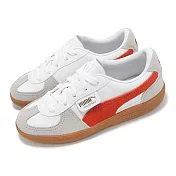 Puma 休閒鞋 Palermo Lth PS 中童 白 灰 紅 麂皮 膠底 復古 德訓鞋 小朋友 39727605