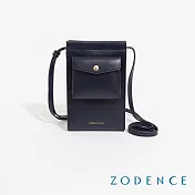 ZODENCE FLIP雙面真皮小口袋手機包  深藍