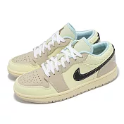 Nike 休閒鞋 Wmns Air Jordan 1 Low SE 女鞋 男鞋 椰奶色 黑 AJ1 編織格紋 HQ3440-101