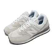 New balance 休閒鞋 574 灰 白 IU 李知恩 NB 淺灰 麂皮 男鞋 女鞋 韓國 情侶鞋 ML574EVWD 23cm GREY/BEIGE