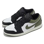 Nike 休閒鞋 Air Jordan 1 Low 男鞋 黑 橄欖綠 AJ1 一代 低筒 喬丹 553558-092