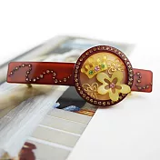 【PinkyPinky Boutique 髮飾】時光之花 水鑽髮夾 (咖啡色)
