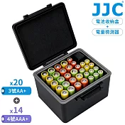 JJC可攜式ABS防撞直立儲存34顆電池收納盒附電量檢測器JBC-34AK(收20顆3號AA+電池&14顆4號AAA+電池)電池盒