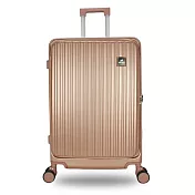 DF travel -Captain(里昂)前開式內崁式密碼鎖可加大避震飛機輪29吋行李箱-多色可選 玫瑰金