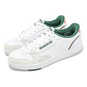 Reebok 休閒鞋 Phase Court 男鞋 白 綠 麂皮 復古 低筒 板鞋 小白鞋 100201247 27.5cm WHITE/WHITE/GREEN