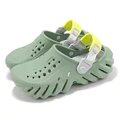 Crocs 洞洞鞋 Echo Clog K 中童 苔癬綠 波波小克駱格 小朋友 涼拖鞋 休閒鞋 卡駱馳 208190308