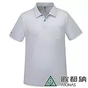 【ATUNAS 歐都納】男款ATUNAS-TEX吸濕排汗短袖POLO衫A1PSFF01M- M 巖灰