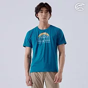 ADISI 男緹花洞洞圓領排汗抑菌消臭圖騰上衣 AL2411058 (S-3XL)｜透氣 吸濕排汗 快乾 輕量 彈性 排汗衣 S 比斯開綠