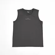 ADISI 男緹花洞洞排汗抑菌消臭背心 AV2411063 (S-3XL)｜透氣 吸濕排汗 快乾 輕量 彈性 排汗衣 M 深灰