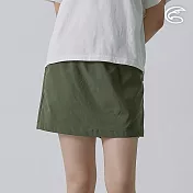 ADISI 女Supplex格紋速乾短褲裙 AP2411047 (S-2XL)｜彈性 吸濕排汗 快乾 透氣 耐磨 抗撕裂 M 森林綠
