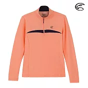 ADISI 女半門襟涼感智慧纖維速乾長袖上衣AL2111138 (S-2XL) / 吸濕排汗 快乾 單向導濕 涼感 排汗衣 M 琥珀橘