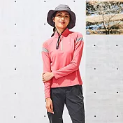 ADISI 女半門襟涼感智能纖維速乾長袖上衣AL2111139 (S-2XL) / 吸濕排汗 快乾 單向導濕 涼感 排汗衣 S 豆沙粉