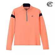 ADISI 女半門襟涼感智慧纖維速乾長袖上衣AL2111139 (S-2XL) / 吸濕排汗 快乾 單向導濕 涼感 排汗衣 M 琥珀橘