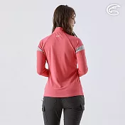 ADISI 女半門襟涼感智能纖維速乾長袖上衣AL2111139 (S-2XL) / 吸濕排汗 快乾 單向導濕 涼感 排汗衣 XL 豆沙粉/雙色中灰