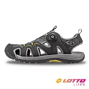 【LOTTO 義大利】 男 樂野轉扣護趾涼鞋- 29cm 黑/灰
