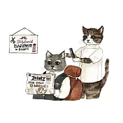 【玲廊滿藝】桂桑比illustration-貓咪職人-理髮廳29.7x21cm