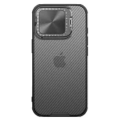 NILLKIN Apple 蘋果 iPhone 16系列 Pro 黑鏡 Prop 保護殼 保護套 手機殼 鏡頭保護 可站立 鏡頭支架 鏡頭防塵蓋 鏡頭蓋 -透黑-16 Pro