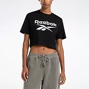 Reebok Ri Bl Crop Tee [100034777] 女 短袖 上衣 短版T恤 運動 休閒 舒適 黑 白