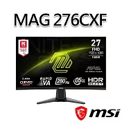 msi微星 MAG 276CXF 27吋 曲面電競螢幕 (27＂/1920x1080/16:9/280Hz/曲面)