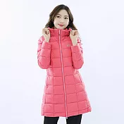 【遊遍天下】女款顯瘦長版防潑水防風保暖羽絨外套GJ22051 (M-5L) 5XL 粉紅