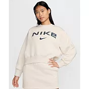 NIKE AS W NSW PHNX FLC OOS LOGO CRE 女長袖上衣-FV7675104 2XL 白色