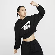 NIKE AS W NSW OS FLC CROP PO HDY DA 女連帽上衣-黑-FV7778010 L 黑色