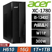 Acer 宏碁 Aspire XC-1780 薄型電腦 (i5-13400/16G/1TB+1TB SSD/W11P)