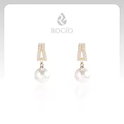 【ROCiO】夾式耳環｜淡水珍珠｜奧地利高階3A級CZ鑽耳夾｜14K鍍金｜鋯鑽石耳環｜無耳洞｜軟墊舒適｜抗敏耳夾｜閨蜜 情人節 朋友 母親 紀念 女友 生日 聖誕 禮物