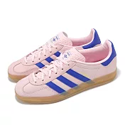 adidas 休閒鞋 Gazelle Indoor W 女鞋 粉紅 寶藍 膠底 復古 德訓鞋 愛迪達 JI1371 23cm PINK/NAVY