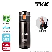 【TKK】美國進口Tritan辛格系列 手提式 運動水壺450ML(直飲口設計) 鑽石黑