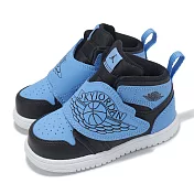 Nike 學步鞋 Sky Jordan 1 TD 童鞋 藍 黑 無鞋帶 魔鬼氈 小童 休閒鞋 BQ7196-041