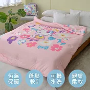 義大利La Belle《Sanrio-HELLO KITTY北歐花園》海島針織可水洗抗菌暖暖被150*195CM+大容量洗衣袋1入(超值組合)