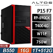 Acer宏碁 Altos P15F7 商用工作站 (R9-5900X/16G/1TB+512G SSD/T400-4G/W11P)