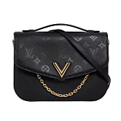 LV Very Messenger Monogram 雙皮革二用郵差包 展示品 (黑色)