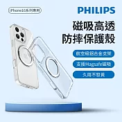 【Philips 飛利浦】Apple iPhone 16 Plus 高透磁吸旋轉支架防摔保護殼 (DLK6121NS/96)