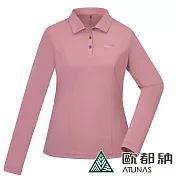 【ATUNAS 歐都納】女款長袖排汗抗菌POLO衫A6PS2424W*- S 霧粉