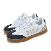 Fila 休閒鞋 Emblem 男鞋 白 藍 麂皮 低筒 復古 膠底 斐樂 1C942Y133